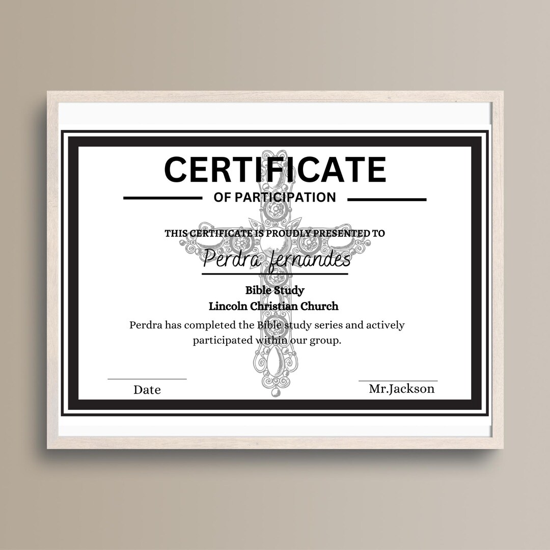 Editable Appreciation Certificate Template / Printable Vintage Church ...