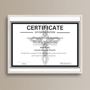 Editable Appreciation Certificate Template / Printable Vintage Church / Certificate of Appreciation- Bible Verse Isaiah-instant download