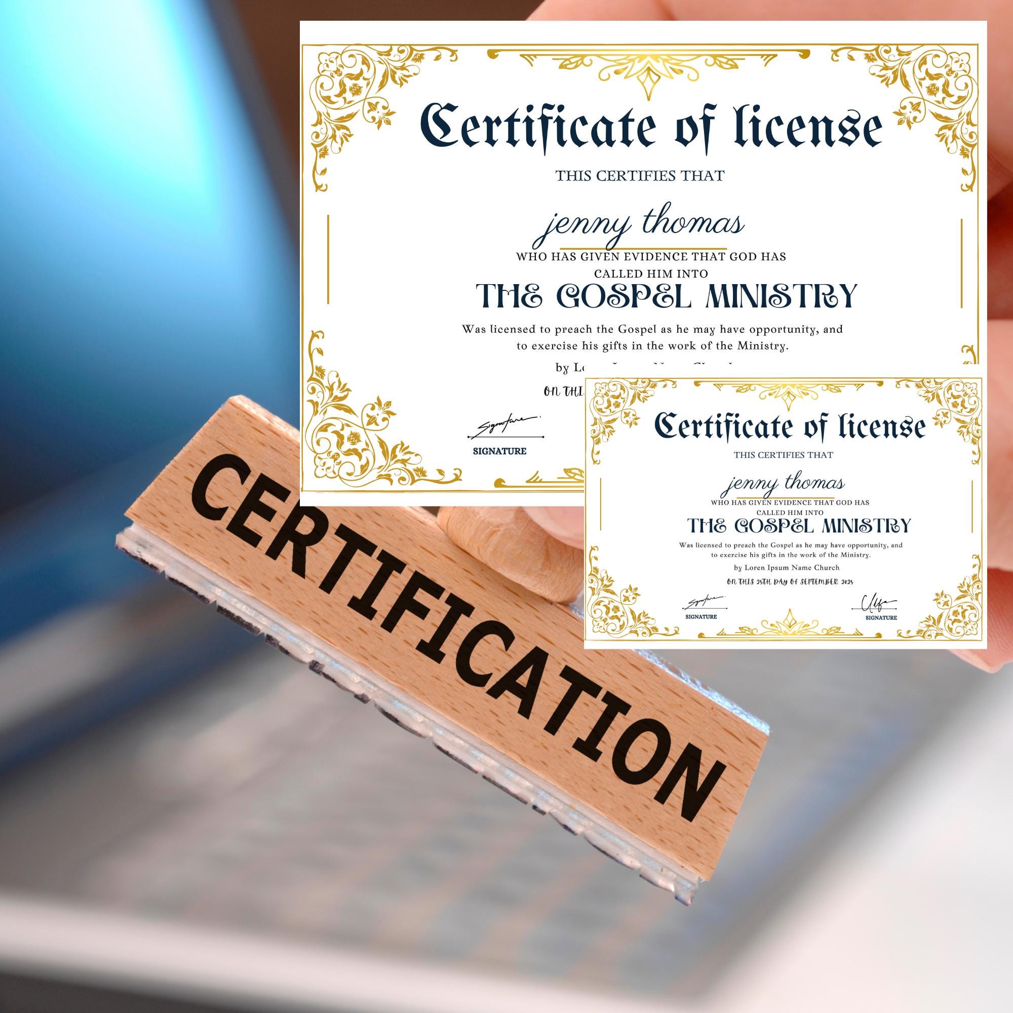 Minister License Certificate: Editable License to Preach (printable ...