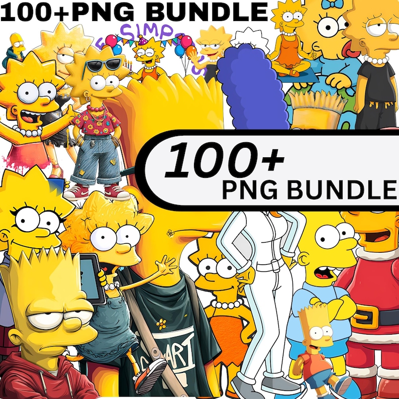 Simpsons 100+ Cliparts Bundle: SVG Cut Files for Cricut /simpsons PNG ...