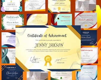 Editable Appreciation Certificate Templates Bundle (PowerPoint & Canva) - Digital Download