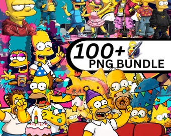 Simpsons 100+ cliparts bundle: SVG cut files for Cricut /Simpsons PNG, Bart Simpson PNG, Simpsons, Cartoon Family png/  Silhouette