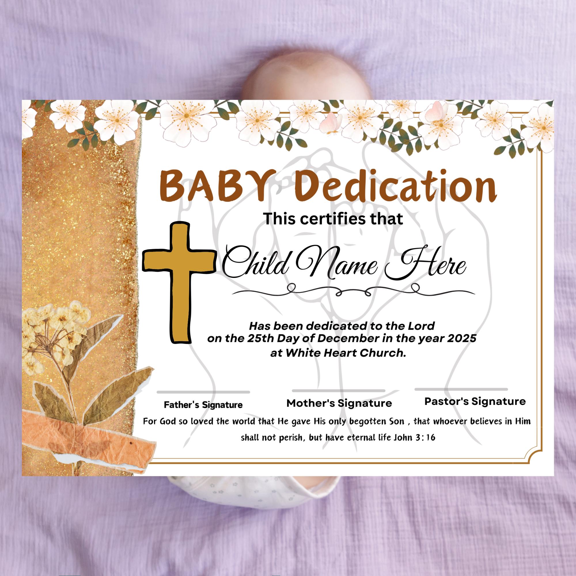Baby Dedication Invitation With Scripture