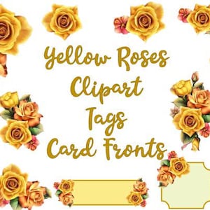 Yellow Rose PNG Watercolor Clipart, Yellow Rose png | Yellow flower png | Watercolor rose png | Wedding invite | Yellow Rose Tag Clipart