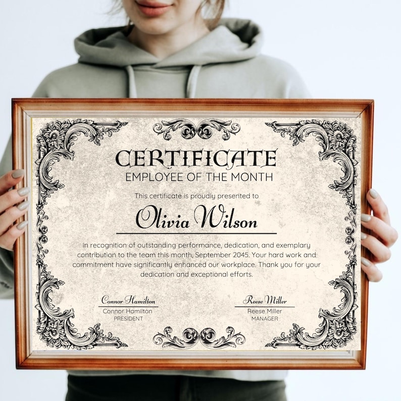 Editable Employee of the Month Certificate Template (instant Download ...