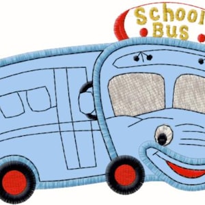 Motif de broderie autobus scolaire, motif de broderie véhicule, motif de broderie Machine, téléchargement immédiat, fichier de broderie de la rentrée.