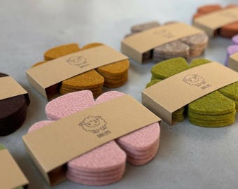 Wool Felt Coasters Set of 4 • Handmade Colorful Drink Coasters • Housewarming & Coffee Table Gift • 100% NZ Wool Table Decor | Flower Power