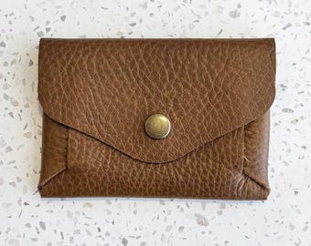 Minimalist Leather Wallet | Handmade Card Holder | Slim Leather Wallet | Choice of 4 Snap Buttons | Small Wallet | Gift for Him & Her