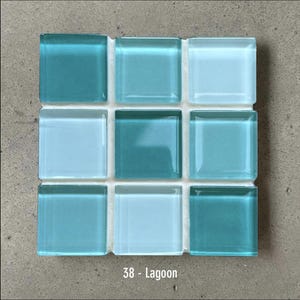 Handmade Coaster Set of 2 – Colorful Mosaic Coasters – Unique Table Decor – Housewarming Gift – Ceramic Drink Coasters 38 - Lagoon