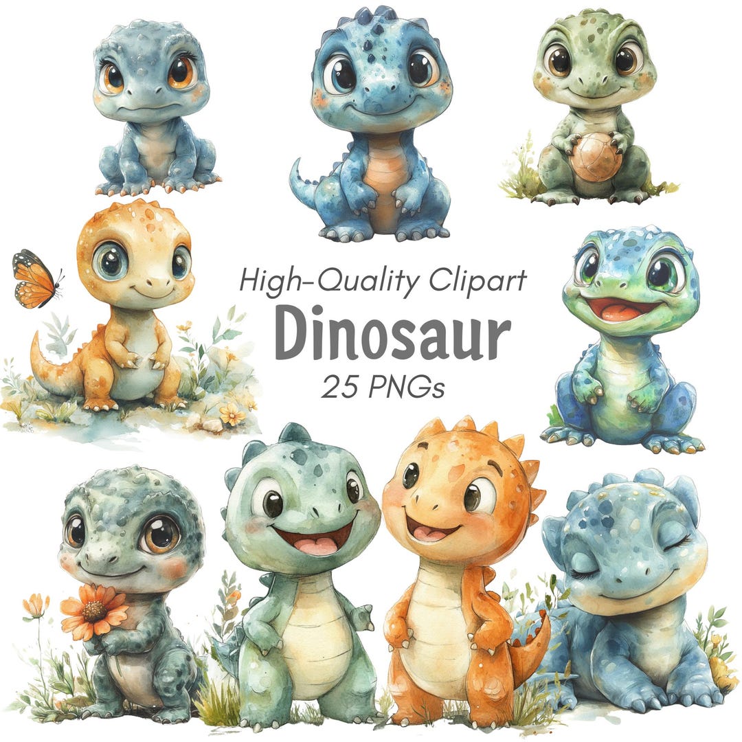 Dinosaur Clipart, Cartoon Dinosaur, 25 Cute Dinosaur Clipart, Cute Dino ...