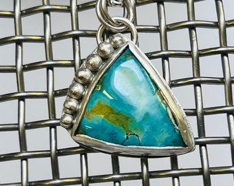 Sterling silver handmade bamboo turquoise necklace, Hallmarked in Edinburgh
