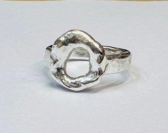 sterling silver organic form ring, Hallmarked in Edinburgh