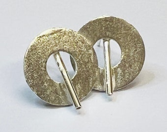 Sterling silver handmade stud earrings