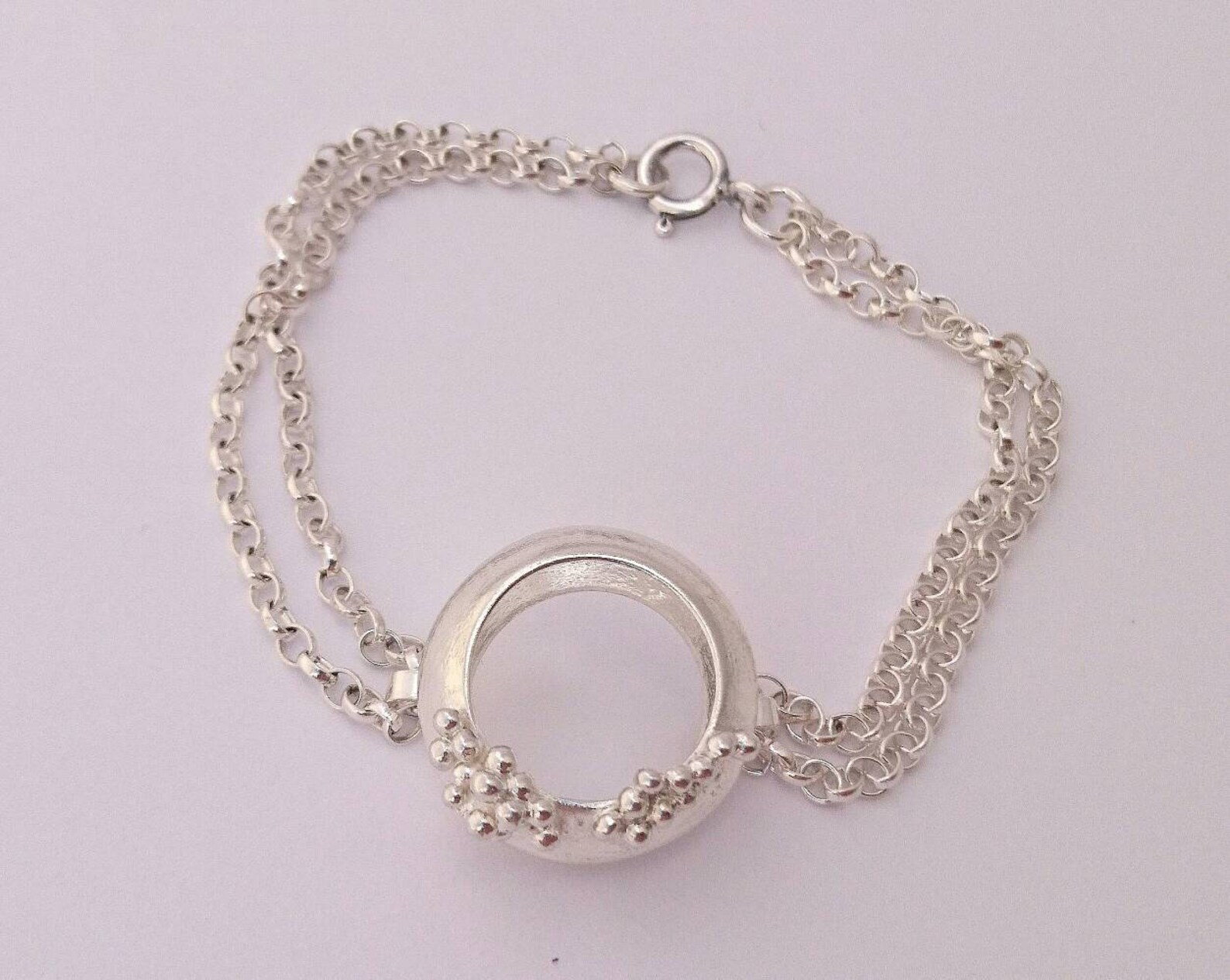 Sterling Silver Handmade Hollow Disc Bracelet With Etsy UK