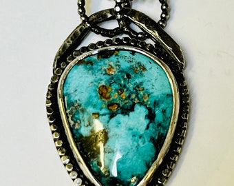 Sterling silver handmade turquoise necklace.