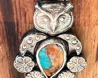 Sterling silver handmade owl pendant, Hallmarked in Edinburgh