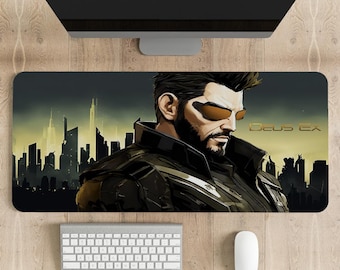 Alfombrilla de ratón para juegos Deus Ex: alfombrilla de escritorio personalizada de anime