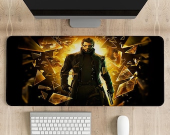 Alfombrilla de ratón para juegos Deus Ex: alfombrilla de escritorio personalizada de anime