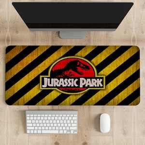 Jurassic Park Gaming Mouse Pad: Stitched Edges, Vibrant Print