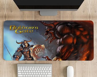 Baldur's Gate Gaming Mouse Pad: Stitched Edges, Custom Desk Mat