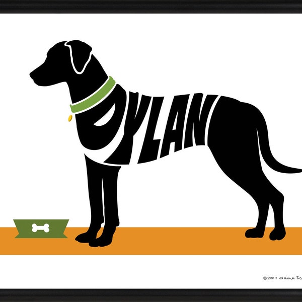 Personalized Rhodesian Ridgeback Silhouette Print, Dog Name Art Print, Dog Memorial Gift