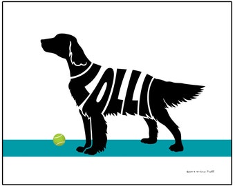 Personalized English Setter Print, English Setter Silhouette with Dog's Name, Dog Lover's Gift or Memorial Gift