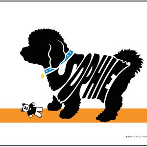 Personalized Bichon Frise Silhouette Print, Bichon Wall Art, Custom Bichon Frise Decor, Bichon Frise Memorial Gift