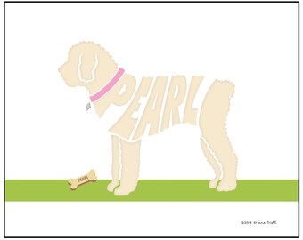 Personalized Aussiedoodle Print, Dog Silhouette Name Art, Aussiedoodle Gift, Aussiedoodle Decor