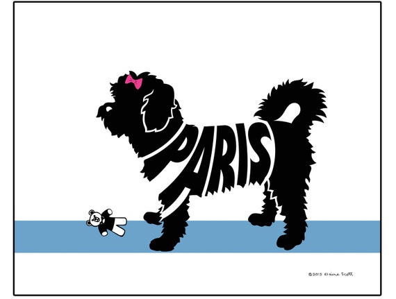 Personalized Shorthaired Maltese Print Maltese Silhouette Etsy