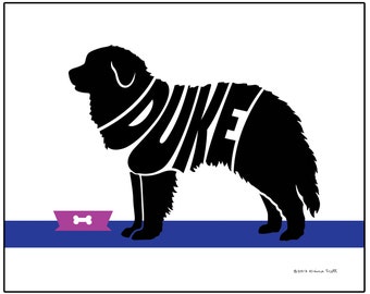 Personalized Great Pyrenees Print, Pyrenean Mountain Dog Art, Gift for Dog Lover, Dog Memorial Gift