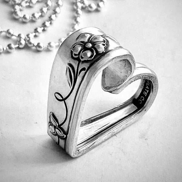 Heart Pendant BELOVED 1960 1.25 Inch Heart Vintage Silverplate Spoon Jewelry Vintage Heart Necklace Handmade Valentines Gifts