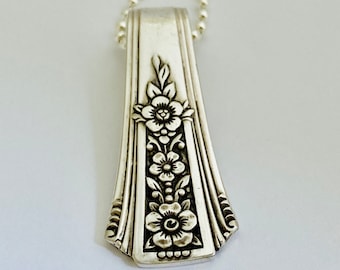 Silver Pendant. Fortune 1939 Spoon Pendant. Silverware Jewelry.