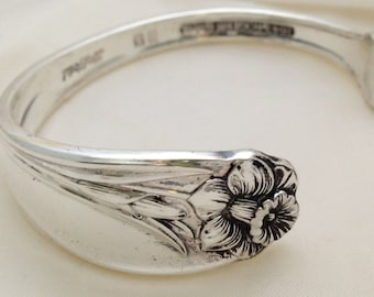 Petite Spoon Bracelet. Daffodil 1950. Cuff Bracelet.  Spoon Jewelry. Silverware Jewelry. Silver Bracelet. Krizsilver