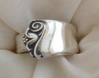 Spoon Ring, "Bright Future" 1954, Silverware Jewelry, Vintage Silverplate, Choose Your Size 5 to 12, Krizsilver