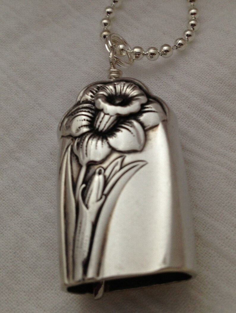 Knife Bell Pendant Daffodil 1950 Silverware Jewelry Vintage Etsy
