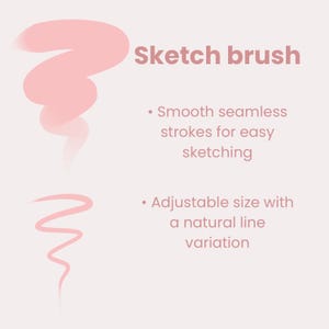 6 Brushes | Procreate Essential Smooth Lineart And Sketching Brush Set iPad, Character Portrait Illustration Brush Bundle, Procreat Brushes image 5