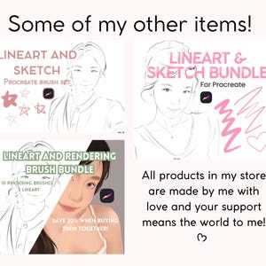 35 Pincéis | Pacote de Pincéis Procreate para Colorir, Renderizar, Lineart e Cabelo - Conjunto de Pincéis para Desenho de Personagens para iPad, Pincéis Procreat imagem 10