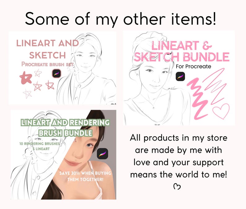 35 Pincéis | Pacote de Pincéis Procreate para Colorir, Renderizar, Lineart e Cabelo - Conjunto de Pincéis para Desenho de Personagens para iPad, Pincéis Procreat imagem 10