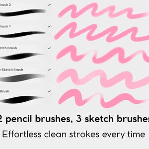 15 pinceaux à dessin et croquis Procreate Smooth Anime Style pour iPad, lot de pinceaux pour illustration de personnages, ensemble Procreat, dessin numérique image 6