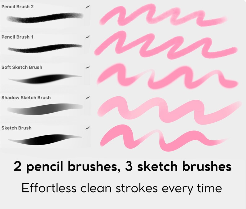 15 pinceaux à dessin et croquis Procreate Smooth Anime Style pour iPad, lot de pinceaux pour illustration de personnages, ensemble Procreat, dessin numérique image 6