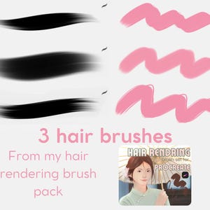 35 Pincéis | Pacote de Pincéis Procreate para Colorir, Renderizar, Lineart e Cabelo - Conjunto de Pincéis para Desenho de Personagens para iPad, Pincéis Procreat imagem 4