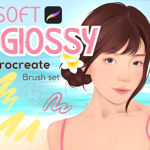 25 pennelli / Set di pennelli Glossy Jelly Procreate: Texture morbida per ritratti (download digitale) immagine 1