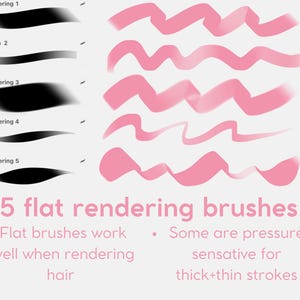 35 Pincéis | Pacote de Pincéis Procreate para Colorir, Renderizar, Lineart e Cabelo - Conjunto de Pincéis para Desenho de Personagens para iPad, Pincéis Procreat imagem 6
