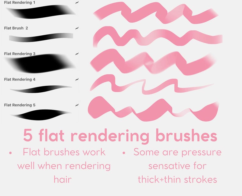 35 Pincéis | Pacote de Pincéis Procreate para Colorir, Renderizar, Lineart e Cabelo - Conjunto de Pincéis para Desenho de Personagens para iPad, Pincéis Procreat imagem 6