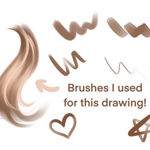 30 borstar | Procreate hårborstar, släta och texturerade hårborstar och stämpelset för porträtt, karaktärs- och animekonst, Procreat iPad-borstar bild 3