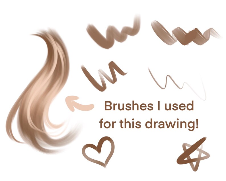 30 borstar | Procreate hårborstar, släta och texturerade hårborstar och stämpelset för porträtt, karaktärs- och animekonst, Procreat iPad-borstar bild 3