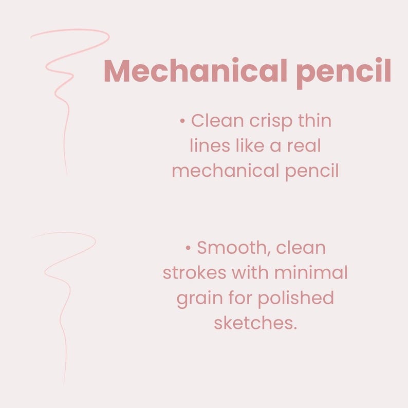 6 Brushes | Procreate Essential Smooth Lineart And Sketching Brush Set iPad, Character Portrait Illustration Brush Bundle, Procreat Brushes image 6