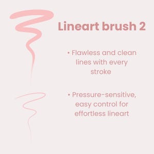 6 Brushes | Procreate Essential Smooth Lineart And Sketching Brush Set iPad, Character Portrait Illustration Brush Bundle, Procreat Brushes image 4