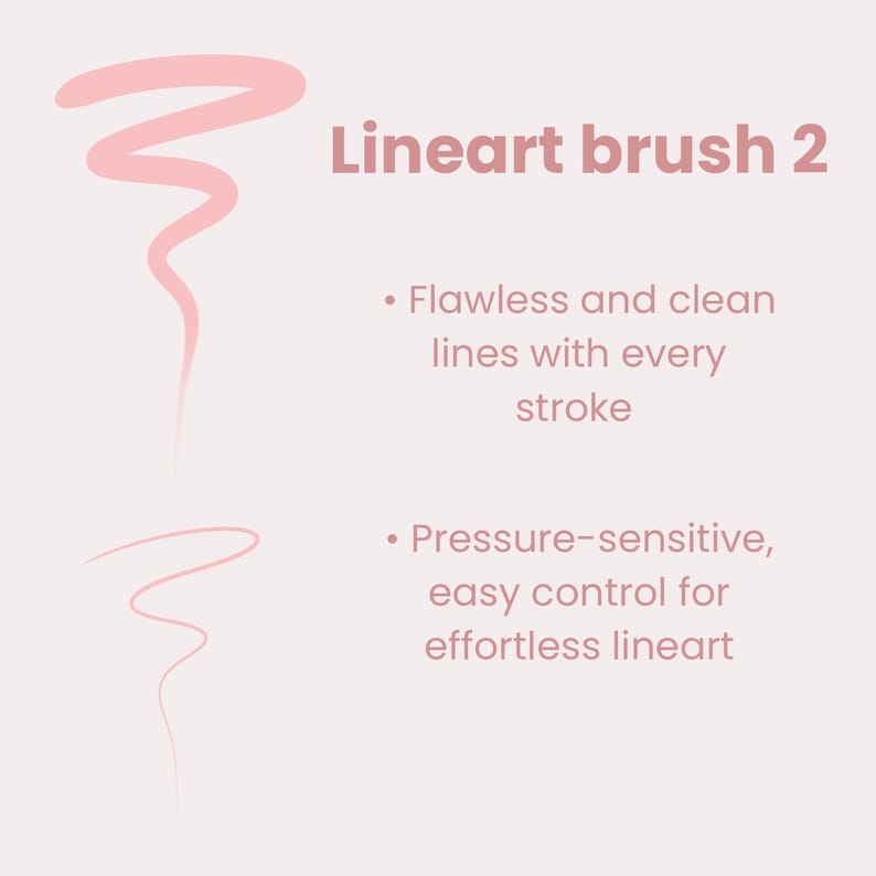 6 Brushes | Procreate Essential Smooth Lineart And Sketching Brush Set iPad, Character Portrait Illustration Brush Bundle, Procreat Brushes image 4