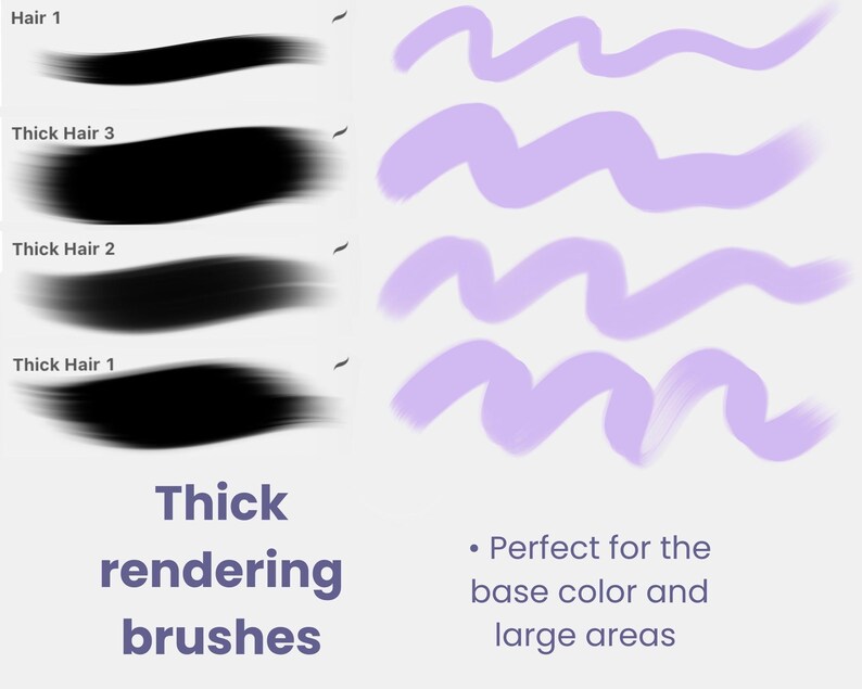 30 borstar | Procreate hårborstar, släta och texturerade hårborstar och stämpelset för porträtt, karaktärs- och animekonst, Procreat iPad-borstar bild 6
